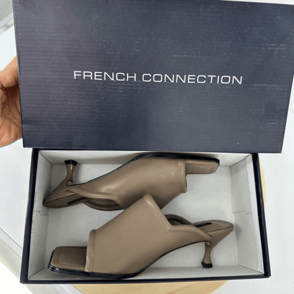 French Connection Women's Candice Open Toe Heel Sandals Kitten Heel Size 8.5 Tan - Picture 14 of 14
